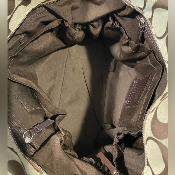 Coach Brown Signature Tote Bag And Makeup Bag - Picture 8 of 15